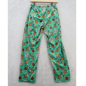 Happy Boxer Flintstones Fred Santa Yabba Dabba Doo Pajama Pants Mens Small Green